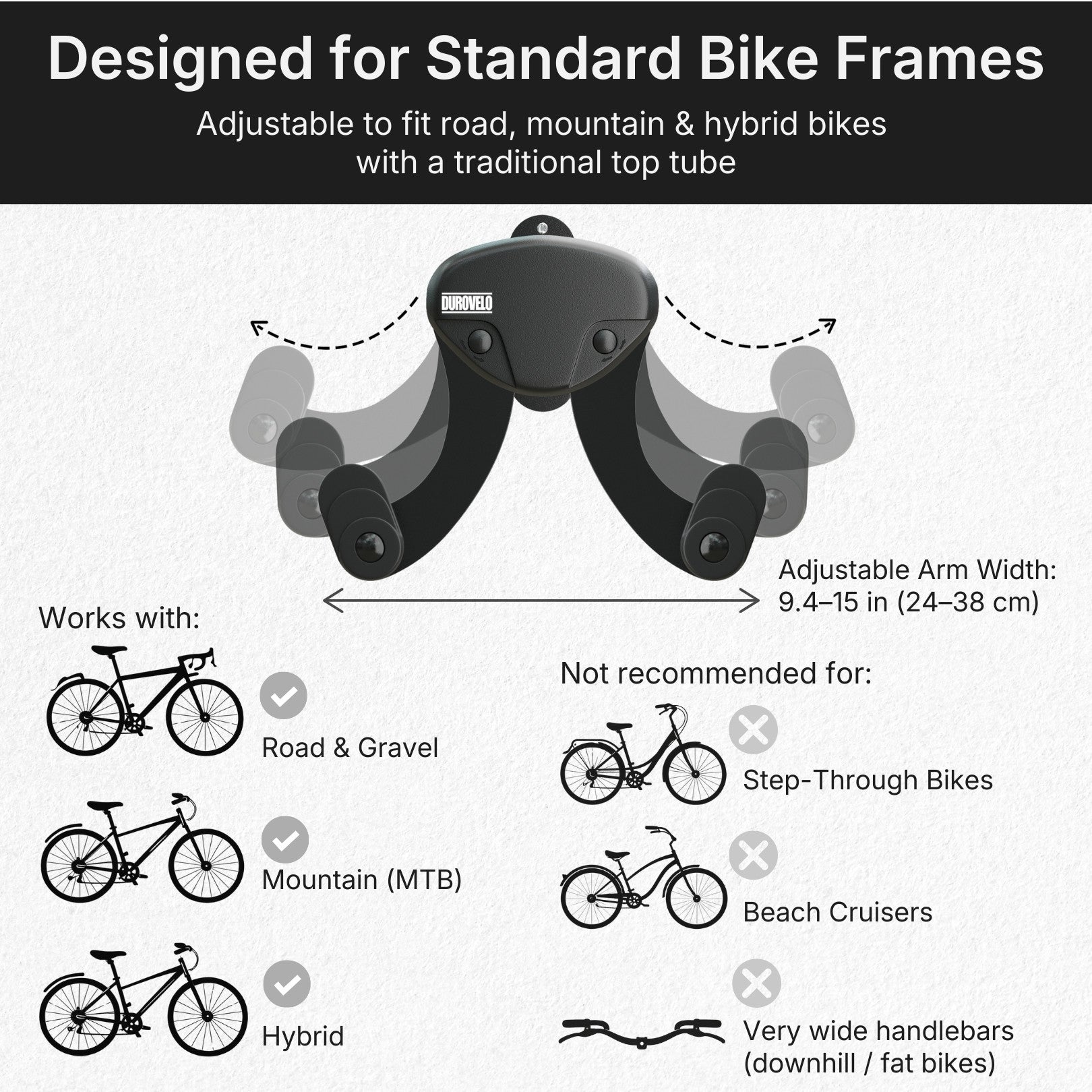 Durovelo Horizontal Bike Wall Mount